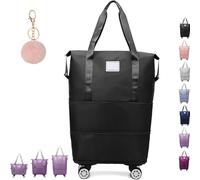 Genérico Klarson Expandable Bag with Wheels,klarson Travel Bag,Collapsible Luggage with Wheels, Foldable Without Handle Bag (Black)