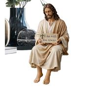 Genérico Kleine Jesusfigur | Religiöse Handarbeit | Jesusfigur „Ich Bin Immer Bei Dir“ Für Büro, Auto, Schreibtisch, Schrank, Armaturenbrett, Wohnzimmer, Schlafzimmer