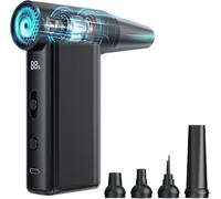 Genérico Klyno Jet Fan - Klyno Fan, 2 In 1 High Speed Cordless Electric Air Duster, Portable Turbo Fans with 110,000 Rpm Brushless Motor, with Five Nozzles, for Bbq and Outdoor (2500mA * 2 battery)
