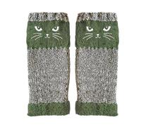 Genérico Knit Fingerless Gloves Winter | Cat Embroidery Outdoor Warming Supplies | Warm Open Finger Gloves | Pet Embroidery Knitted for Cat Lovers Women Girls Ladies Mothers Daily Commute Outdoor