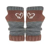 Genérico Knit Gloves - Ffingerless Gloves, 1 Pair Embroidery Heart Soft, Cold Winter Knitted Fingerless Mittens For Ladies Adults Teens Students Commuting Travel Adventure Family And Outings