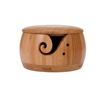 Genérico Kniting Yarn Bowl - Handmade Wooden Storage Holder For Wool, Craft Crochet Organizer | Kniting Accessories For Hobbyists And Enthusiasts, Durable Polished Wooden Bowl, Smooth Yarn Feed, Home