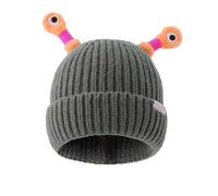 Genérico Knitted Beanie,Cute Little Monster Led Knit Beanie Hat,Glowing Little Monster Knit Hat with Eyes, Retractable Tentacles Beanie (Grey)