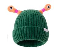 Genérico Knitted Beanie,Cute Little Monster Led Knit Beanie Hat,Glowing Little Monster Knit Hat with Eyes, Retractable Tentacles Beanie (Dark Green)