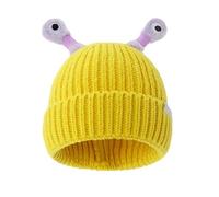 Genérico Knitted Beanie,Cute Little Monster Led Knit Beanie Hat,Glowing Little Monster Knit Hat with Eyes, Retractable Tentacles Beanie (Yellow)