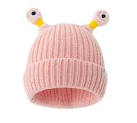 Genérico Knitted Beanie,Cute Little Monster Led Knit Beanie Hat,Glowing Little Monster Knit Hat with Eyes, Retractable Tentacles Beanie (Light Pink)