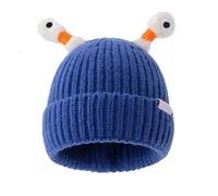 Genérico Knitted Beanie,Cute Little Monster Led Knit Beanie Hat,Glowing Little Monster Knit Hat with Eyes, Retractable Tentacles Beanie (Blue)