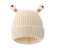 Genérico Knitted Beanie,Cute Little Monster Led Knit Beanie Hat,Glowing Little Monster Knit Hat with Eyes, Retractable Tentacles Beanie (Beige)