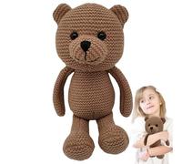 Genérico Knitted Bear Doll, Cute Plush Animal Cuddle Pet Chew Toy, 25cm/9.84 Inches Stuffed Bear, Soft and Huggable, Home Display Ornament for Bedroom Living Room Sofa Baby Room Decor