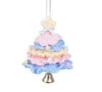 Genérico Knitted Christmas Tree Ornaments - Colorful Multi-Layered Decorations with Bells and Stars | Handmade Hanging Ornaments For Festive Home, Fireplace, Mantel, Window, Party, Holiday Décor