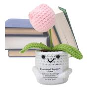 Genérico Knitted Doll - Crochet Plants | Inspirational Support Plant For Friends, Soft Lightweight Handmade Crochet Positive Stress Relief Doll Gift For anxietyy, depressionn