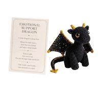 Genérico Knitted Pocket Dragon Doll - Crochet Mythical Companion with Card