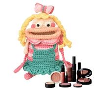 Genérico Knitted Sausage Mouth Bag 15x31cm Handmade Cute Shoulder Bag With Strap, Stylish Knitted Design, Lightweight Handbag For Mobile Phone, Keys, Cards, And Small Essentials, Casual Daily Use