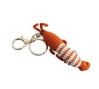 Genérico Knitted Shrimp Pendant, Crochet Keychain Charm, Soft Plush Texture & Whimsical Design, Lightweight Key Accessory, Bag Decor for Backpack Car Keys and Mobile Phone Use