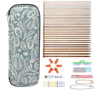 Genérico Knitting Needle Set Wood - Knit Scissors Yarn Thread,13.7in Wood Needles Knitting Set For Beginner | Adult Women Grandma Men Yarn Thread Quilting Weaving Crafts Kniting, 40x15.5x2.5cm