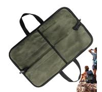 Genérico Knives Bag, Travel Kitchenware Pouch with Compartments, Waxed Canvas Organizer for Culinary Tools, Portable Chef Knife Holder with Handle, Ideal for Chefs and Travel, 18.9x12.4 in