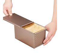 Genérico Kohlenstoffstahl Toastform - Wellblech Brotbackform Mit Deckel 21.3x10.4x11cm, Hochfest, Für Toast, Brot & Kuchen, Einfache Handhabung & Zeitersparnis