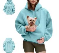 Genérico Kokopaws Pet Sling Hoodie, Kokopaws Pet Hoodie, Hoodie with Dog Pouch, Sweatshirt with Dog Pouch (Blue,S)