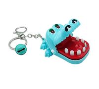 Genérico Krokodil-Schlüsselanhänger Aus ABS 8 Cm - Kompakte Größe Mit Fingerbeißspielzeug, Karabiner-Doppelring Und Bemalter Glocke | Lustiges Accessoire Für Schlüssel Und Alltag