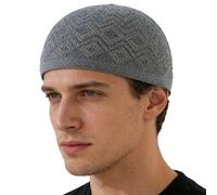 Genérico Kufi Hat Crochet - Comfortable Stylish Prayer Headwear for Men Women | Skull Cap Elastic with Embroidered Beanie, Lightweight Knit Cover for Dad Grandpa Son Daily Wear Use, 22.83inch