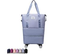 Genérico Kulken Travel Bag with Wheels, 2025 New Large Capacity Travel Bag - Tote with Storage Space (Blue)
