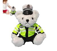 Generico La policía viste el osito de peluche | Osos de peluche rellenos con vestido de policía - Suave peluche de ositos rellenos con vestido de extraíble, osito de peluche para niños y niñas
