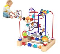 Genérico Labirinto Di Perline Di Legno - Giocattolo Montagne Russe Loop 700g, Grafica Animali Percorso Forme Didattico | Attività Apprendimento Età Prescolare Gioco Sensoriale Bambini Regalo Da