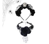 Genérico Lace Necklace, Women Gothic Hair, 8.27in Hoop Choker Necklace, Soft Comfortable Material, Adjustable Fit for Cosplay, Theme Events, Holidays, Parties, Masquerade