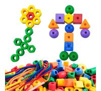 Genérico Lacing Beads - 60 Pcs Beads For - Preschool Concentration Training Toys For Toys, Fine Motor Skills Activities Gift For Girl