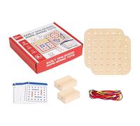 Genérico Lacing Toy Threading Set, Wooden Educational Activity Kit, 6.3x5.51x1.38 Inches Colorful Beads Strings &, Fine Motor Game for Preschooler Travel, and Road Trip Plane