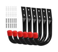 Genérico Ladder Hooks For Garage - Heavy Duty Steel 6PCS Set | Utility Wall Mount Storage Hangers And Multi Purpose Organizers | Brackets For Garden Tools Ladders Bikes And Bulky Items In Workshop