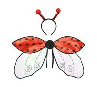 Genérico Ladybug Bee Wings | LadybirdBugs Disfraz Kids | Lady Bird Cosplay Disfraz Ala con diadema abejas | Bees Fairy Wings Masquerada Disfraces para Navidad Partidas de Halloween Cosplay