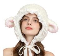 Genérico Lamb Hat Cute Warm Cartoon Headwear with Adjustable Chin Ties