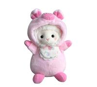 Genérico Lamb Stuffed Animal, Stuffed Sheep with Wearable Clothes, Cuddly Animal, Soft Collectible Cuddle Doll, 25cm/9.84 Inches, Ideal for Easter, and Birthday Parties, Multicolor