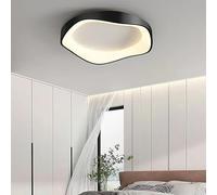 Genérico Lámpara colgante, Candelabro inteligente moderno for dormitorio, sala de estar, cocina, estudio con Control remoto, anillo redondo, lámpara LED techo, luz for el hogar(Black 52CM,Cool white)
