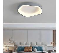 Genérico Lámpara colgante, Candelabro inteligente moderno for dormitorio, sala de estar, cocina, estudio con Control remoto, anillo redondo, lámpara LED techo, luz for el hogar(Gray 52CM,Cool white)