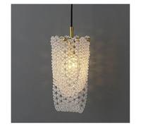 Genérico Lámpara colgante de cobre estilo retro francés for barra, pasillo, dormitorio, con cuentas cristal, pequeña iluminación ，Plafon techo(Warm light)