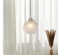 Genérico Lámpara colgante de concha perla un solo cabezal, luz estilo francés, línea cabecera cristal minimalista moderna