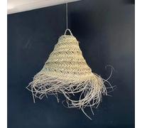 Generico Lámpara colgante de paja artesanal marroquí: estilo étnico, iluminación natural y acogedora 2403211003B ratán mimbre junco bambú fibras naturales