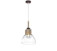 Genérico Lámpara colgante,diametro 20 cristal, estilo vintage iluminacion decorativa, decoracion manual con hilo de cañamo, extructura marrón