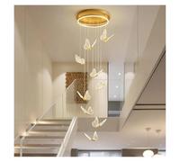 Genérico Lámpara colgante, Lámpara de araña LED con forma mariposa giratoria for escalera, for ático, villa, dormitorio, sala estar, hotel, dúplex(Dimmable with Remote,9 heads)