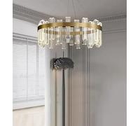 Genérico Lámpara colgante, Lámpara de techo moderna lujo, lámpara redonda dorada/negra, for dormitorio, sala estar, comedor, hotel, decoración del hogar(Warm White,D80CM)