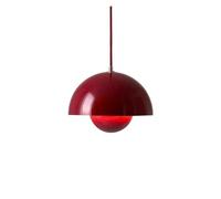 Genérico Lámpara colgante minimalista moderna y creativa de diseño danés con forma maceta, lámpara nórdica for restaurante, dormitorio, mesita noche, estudio, balcón,Lámparas de araña(Red,D40cm)