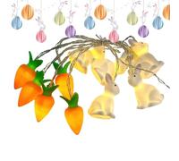 Generico Lámpara con forma de conejo - LED con forma de zanahoria de Pascua, decoración decorativa primaveral | para interiores y exteriores, casa, dormitorio, salón, estante, ventana