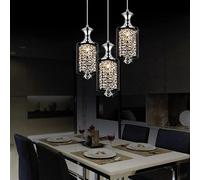 Genérico lámpara de araña, Candelabro LED de cristal moderno de lujo for sala de estar, comedor, cocina, candelabro de diseño de vidrio for cocinas(6 Lights Round)