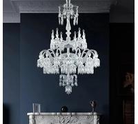 Genérico Lámpara de araña cristal grande, moderna, for interiores, colgante, 48 luces,Luz colgante(D142cm H229cm)