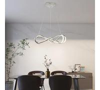 Genérico lámpara de araña, Lámpara colgante LED moderna compatible con sala de estar, dormitorio, comedor, cocina, bar, arte negro, curva, control remoto, lámpara colgante for cocinas(Chrome,65cm)