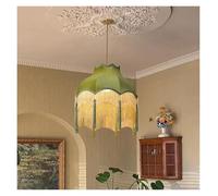 Genérico lámpara de araña, Lámpara de techo LED con borlas V-intage, lámpara de techo de noche de tela verde, luces colgantes de isla de cocina, decoraciones for el hogar for cocinas(Warm Light,30cm)