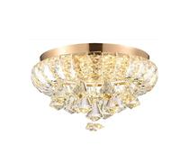 Genérico lámpara de araña, Lámpara de techo LED dorada regulable de cristal, diseño redondo, compatible con dormitorio, baño, mesa de comedor, cocina for cocinas