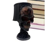 Generico Lámpara de calavera - Resina 20 cm | Decoración Halloween | Luz nocturna esqueleto USB Iluminación Ambiente Escritorio Mesilla Salón Decoración Alternativa Horror